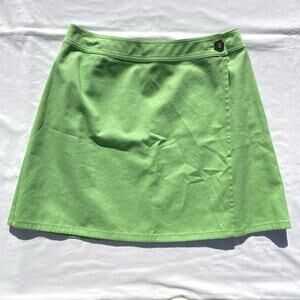 St John Sport Mini Wrap Skirt Womens Large Lime Green